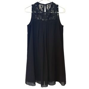 BCBGeneration Black Babydoll Dress XS Sleeveless Lace‎ Detail Mini Short Party